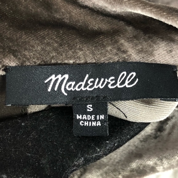 MADEWELL gray metallic velvet choker blouse - Picture 7 of 11
